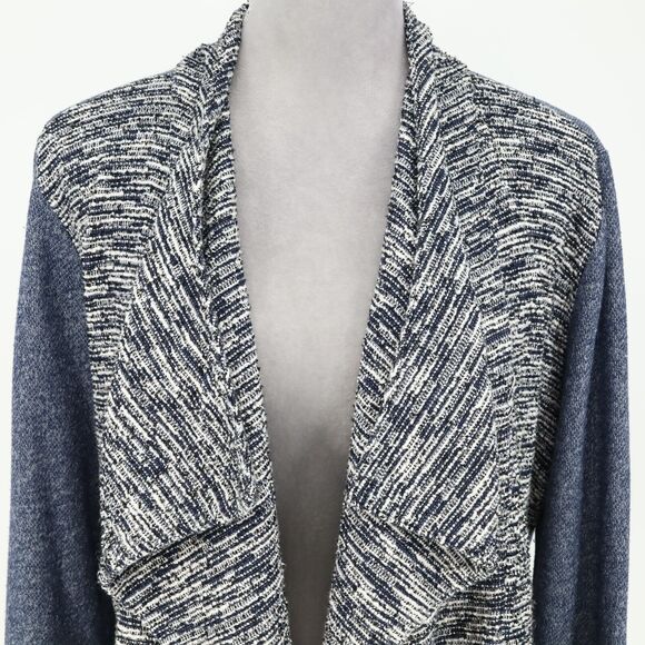 Lucky Brand Sweater Womens Large Blue Gray Open Cardigan Pockets Bohemian - Picture 7 of 14